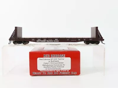 HO Red Caboose Southern Pacific 53'6  Class F-70-6 Bulkhead Flat Car #80391 • $49.95