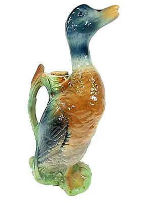 Vintage St Clement Majolica Pottery Duck Water Wine Absinthe Pitcher France • $58.99