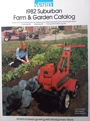 Montgomery Ward 1982 Farm Catalog Color Lawn Garden Tiller Tractor MTD Gilson • $112.99