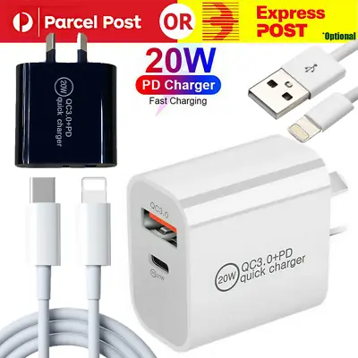 $6.99 • Buy DUAL USB Wall Charger Fast PD Power Adapter Type C QC3.0 For Android IPhone IPad
