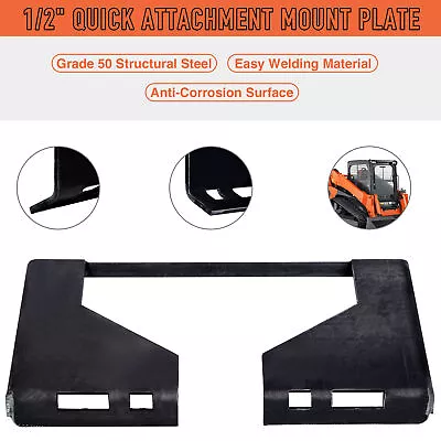 Skidsteer Quick Tach Mount Plate Attachment Steel For Kubota Bobcat Etc 1/2  • $108.51