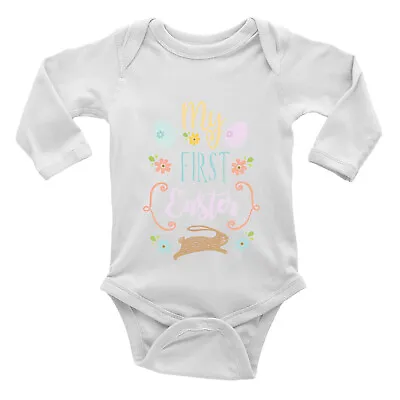 My First Easter Long Sleeve Baby Grow Vest Bodysuit Boys Girls Gift • £5.99