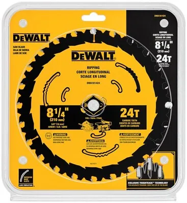 DEWALT Circular Saw Blade 8 1/4 Inch 24 Tooth Framing & Ripping (DWA181424) • $14.99