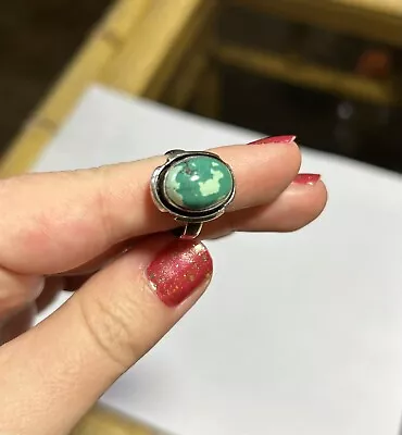 Vintage Sterling Silver Turquoise Ring Size 7 • $40