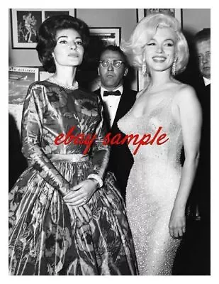 MARILYN MONROE MARIA CALLAS CANDID PHOTO - At JFK's Birthday Gala May 19 1962 • $7.99