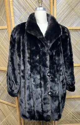 Vintage Faux Fur Coat Plush 1950s M/L • $45