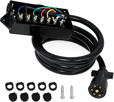 7ft  7 Way Trailer Plug Weatherproof Trailer Wiring Harness • $28.49