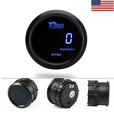 LED Elec 0-9999 2  52mm RPM Tachometer Tacho Gauge Truck Car Boat Blue Digital • $25.99