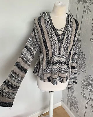 £34.99 • Buy Billabong Mexican Baja Rug Hoodie Hippy Indie Size Small Festival