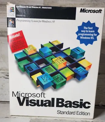 Vintage Sealed Microsoft Visual Basic VB 4.0 Standard Edition Full Retail Box • $38.95