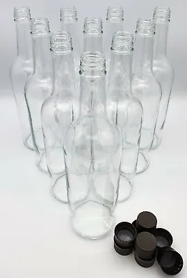 Glass Bottles 500ml And Screw Cap Drinks Bottles Cordial Home Brew - 6 Pack • £15.55