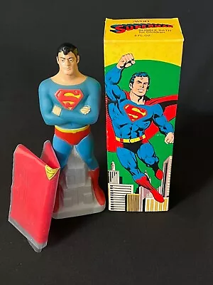 Vintage 1978 Avon Superman Bubble Bath Bottle Full Unused Original Box NIB • $25