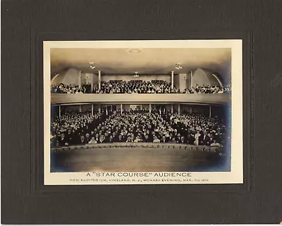 1910 A  Star Course  Audience New Auditorium Vineland New Jersey Mounted Photo • $74.95