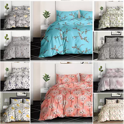 400TC 100% Egyptian Cotton Quilted Reversible Duvet Cover Printed Bedding Set • £6.49