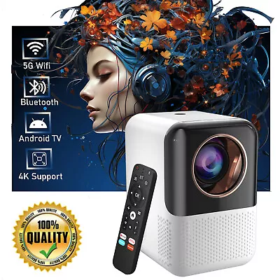 4K Smart Android Projector UHD Portable WiFi Home Theater Beamer Bluetooth Movie • $74.99