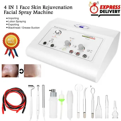 4-1 High Frequency HF Galvanic Vacuum Spray Skin Rejuvenation Beauty Machine • £149.10