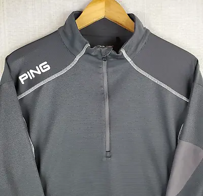 PING Size Large Mens 1/2 Zip Performance Windshirt Jacket Wicking Gray Wicking • $58