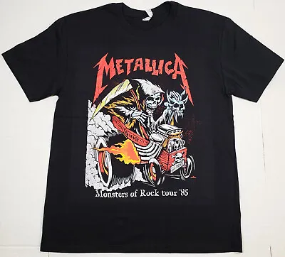 METALLICA T-shirt Monsters Of Rock Tour '85 Heavy Metal Tee Men's Black New • $16.99