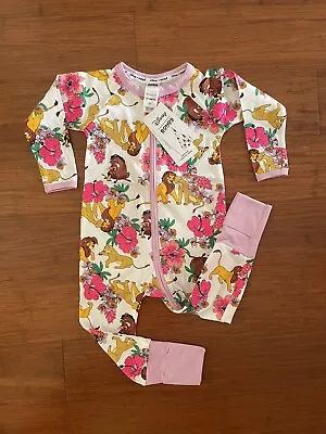 Bonds Baby Disney Lion King White Pink Purple Love Zip Wondersuit Size 1 BNWT • $59