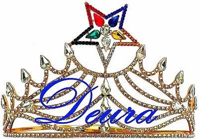 £95.73 • Buy Masonic OES Grand Matron GOLD Rhinestones O.E.S Adjustable CROWN Without GAVEL