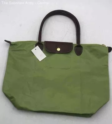 Longchamp Womens Green Brown Le Pliages Inner Pockets Double Handle Tote Bag • $41