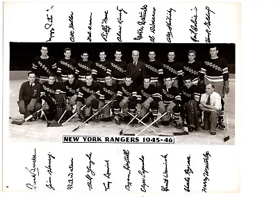 VINTAGE ORIGINAL 1945 1946 NEW YORK RANGERS 8x10 TEAM PHOTO NHL HOCKEY • $150