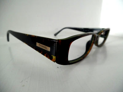 £15 • Buy Chanel Brown Animal Print/Black & Green Rectangular Eye Glasses 3122 51 16 135
