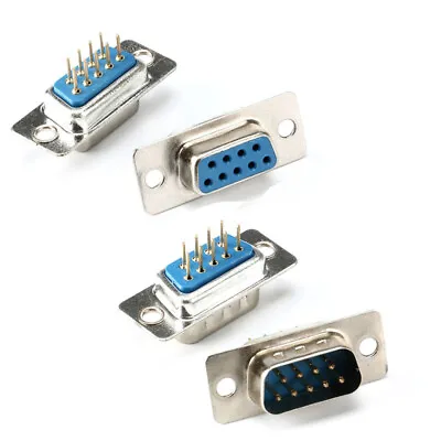 9 Pin Male/Female Socket PCB Board Mount Solder Connector Plug Adaptor D-SUB DB9 • $1.87