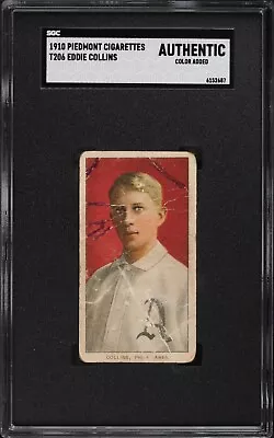 1910 T206 Piedmont Cigarettes Eddie Collins SGC Authentic • $180