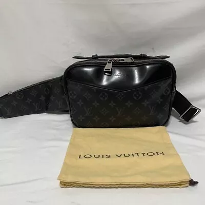 LOUIS VUITTON Monogram Eclipse Hand Bum Bag LV Japan Used Auth • $542