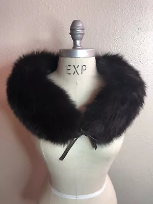 *Gorgeous* Kyi Kyi   Fox Fur Stole /Collar Dark Brown • $99