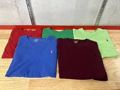 Ralph Lauren XL T Shirt Lot 5 Shirts Short And Long Sleeve Red Green Blue • $50