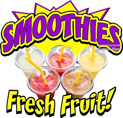 Smoothies Fresh Fruit DECAL Concession Food Truck Cart Vinyl Sticker • $12.99