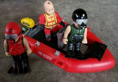 Mighty World Action Figure River Rescue #8620 (Boat + 3 Figures Incomplet) • $13.25