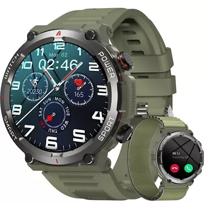 Military Watch Men Waterproof Smart Bracelet Bluetooth IPhone Android Samsung US • $33.11