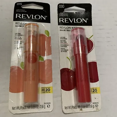 REVLON 2pc LOT REVLON KISS LIP BALM SPF 20 ~ 030 SWEET CHERRY ~ EXP 6/2024 (x2) • $12.60