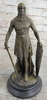 Knights Templar Crusader Warrior Knight Bronze Statue Sculpture Figure Artwork • $244.65