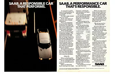 1983 Saab 900 Apc Turbo ~ Original 2-page Print Ad • $11.95