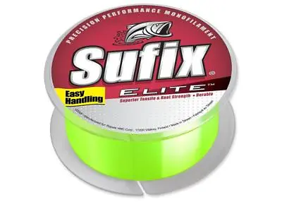 Sufix Elite Monofilament Hi-Vis Yellow 330 Yards - Monofilament Fishing Line • $14.38