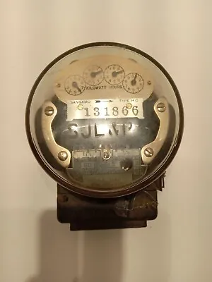 Antique 1930's Sangamo Electric Meter Type Hc Kilowatt Watthour  5 Amp GLASS! • $100