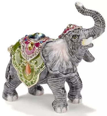 Circus Elephant Trinket Box Hinged Beautifully Jeweled Enameled NIB  • $31.45