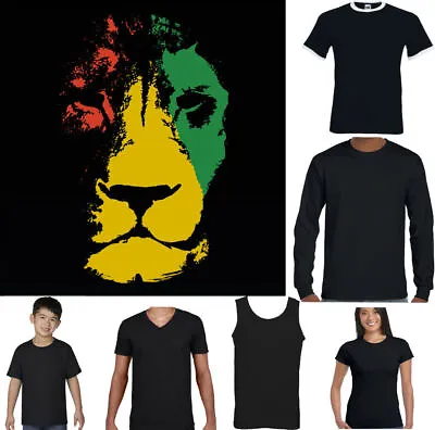 Reggae T-SHIRT Mens Jamaica Jamaican Flag Rastafarian Rasta Lion • £8.99