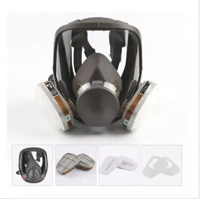 6800 Full Face 7 IN 1 Gas Mask Chemical Vapor Paint Spray Respirator With Filter • £19.99