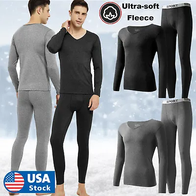 Men's Ultra Soft Winter Warm Thermal Top & Bottom Long John Underwear 2PCS Set • $13.51