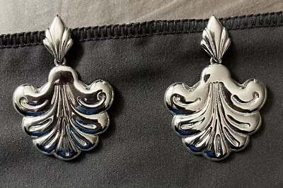 Vintage Italian Sterling Silver 925 Pierced Dangle Earrings Light Weight TW 7.7g • $36