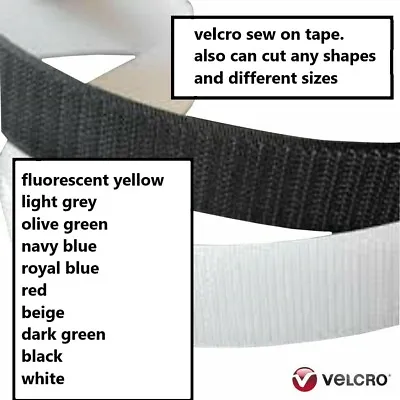 VELCRO® Sew On Tape Hook & Loop Sewing Strong Reusable Fabric Fasteners • £5.99