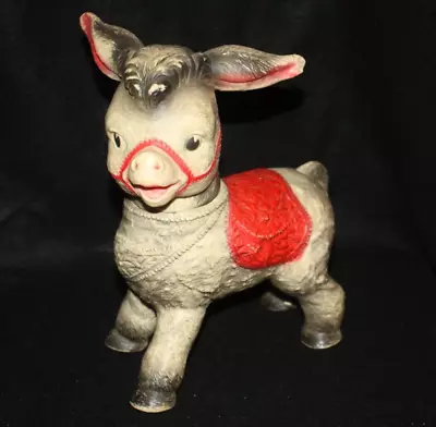 Vintage Sun Rubber Company Donkey Toy 1961 Marble Rollers Head Turns No Squeak • $22.95