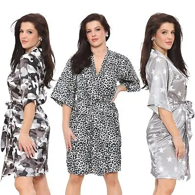 £8.99 • Buy EX M&S Ladies Kimono Dressing Gown Tropical Print Womens Loungewear UK Size 8-22