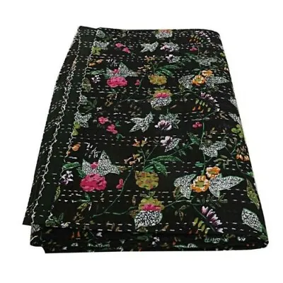 £33.47 • Buy Beautiful Hand Block Indian Handmade Kantha Quilt Bedspread Blanket Throw Decor