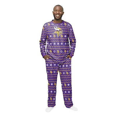 FOCO Men's NFL Minnesota Vikings Primary Team Logo Ugly Pajama Set • $59.95